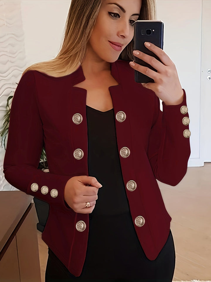 Raakel - Blazer Cu Mâneci Lungi Cu Manșete Și Închidere Dublă În Față