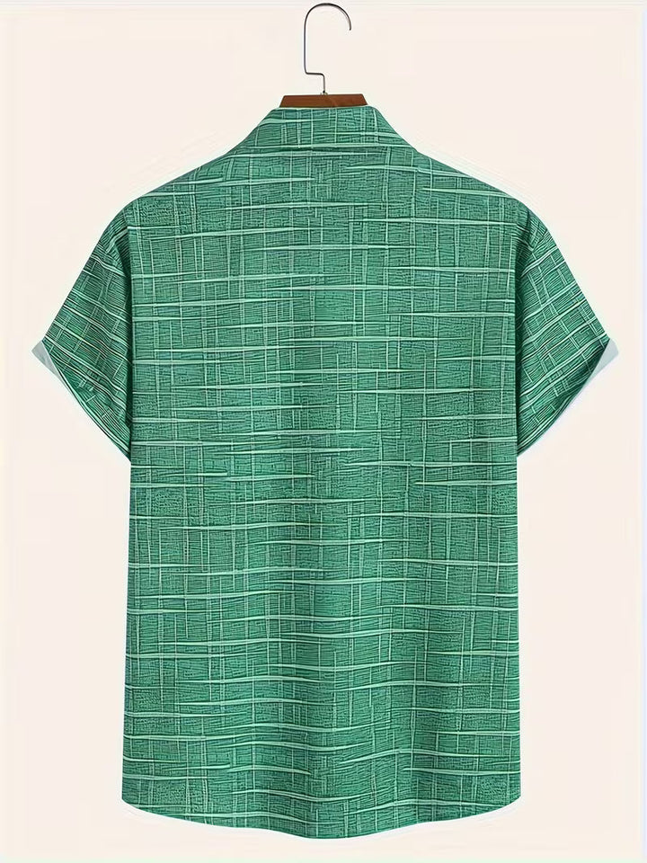 Jerrick - Cămașă Cu Imprimeu Geometric Vintage