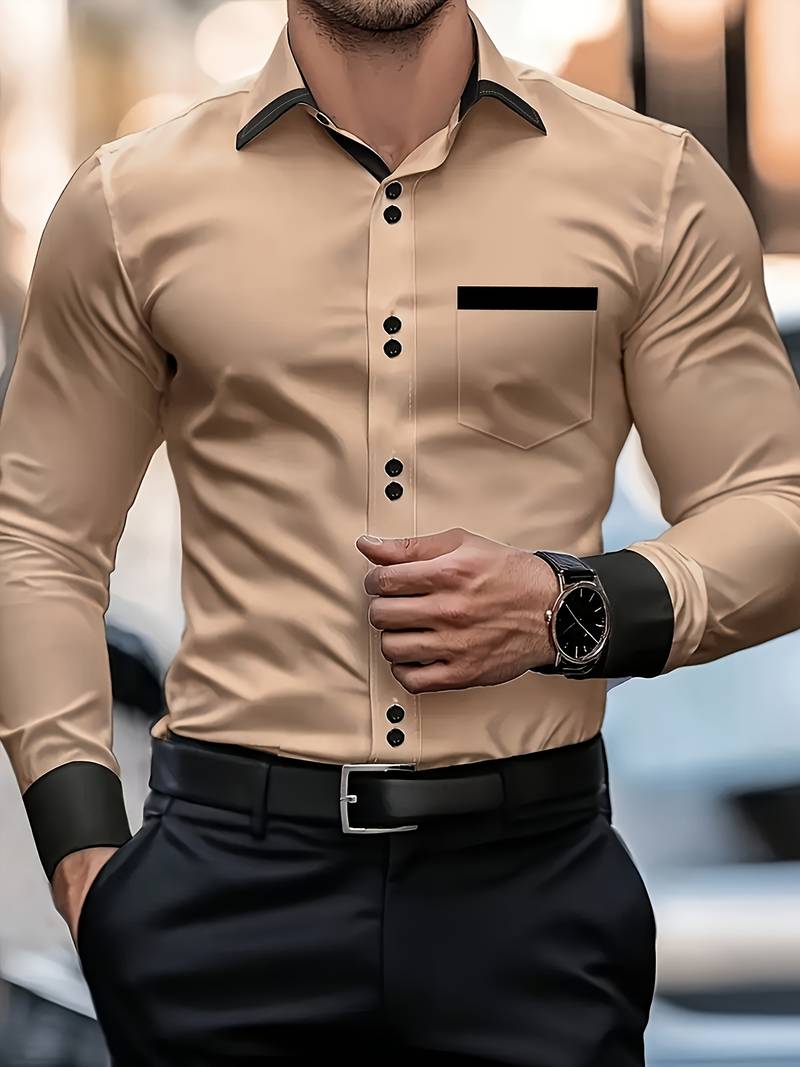 Shoval - Cămașă Elegantă cu Mâneci Lungi și Nasturi