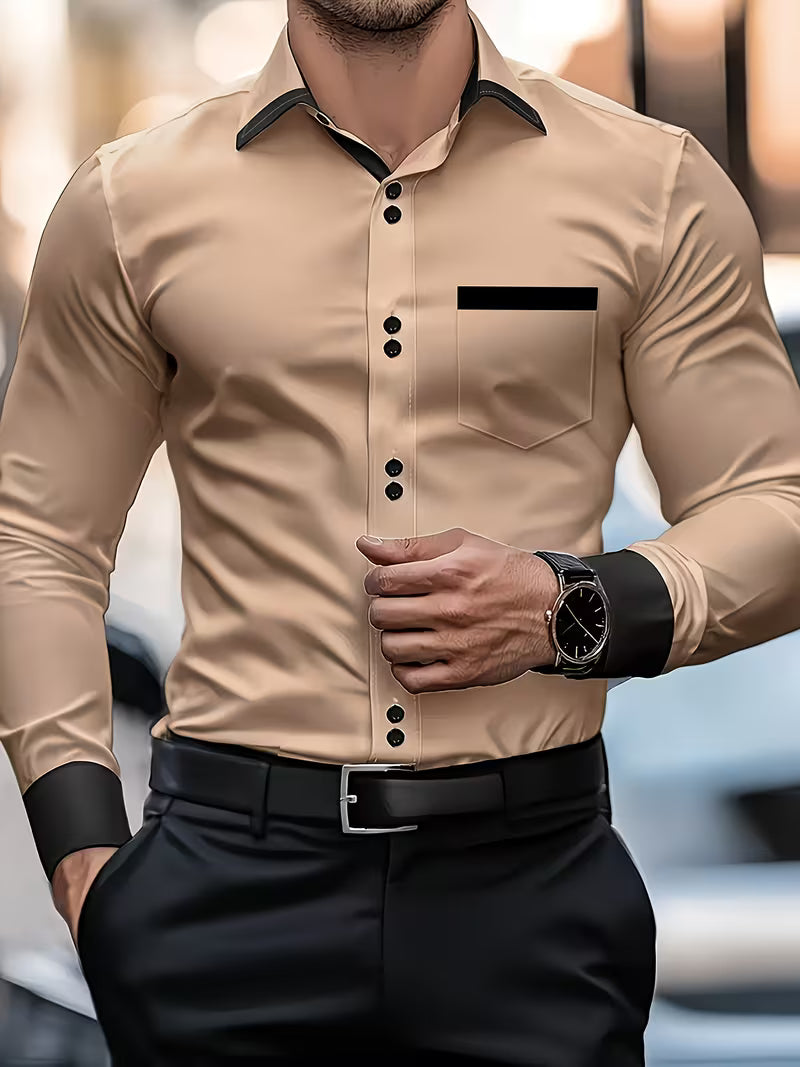 Zigmas - Cămașă Elegantă cu Mâneci Lungi și Nasturi