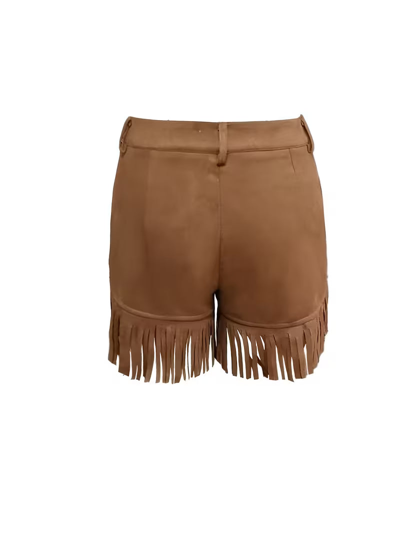 Wiliya - Șorturi Vintage Cu Franjuri și Talie Joasă