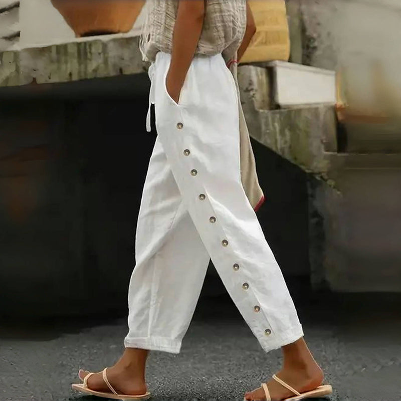 Mutandi - Pantaloni Casual Cu Nasturi Eleganți