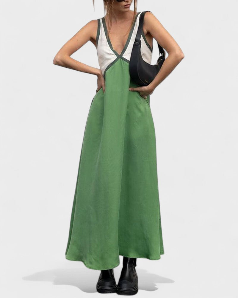 Vida - Rochie Lungă Elegantă Fără Mâneci