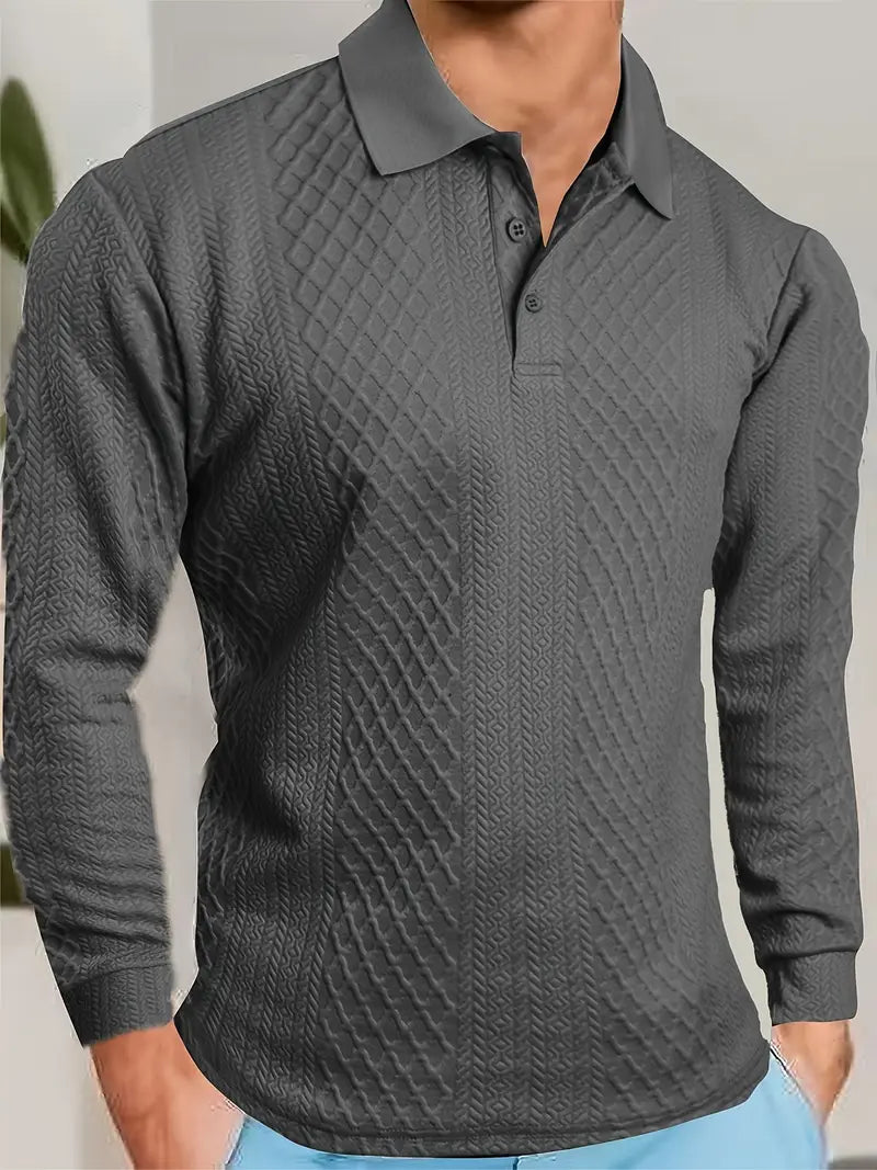 Benoit - Tricou Texturat Lior Cu Guler Jacquard