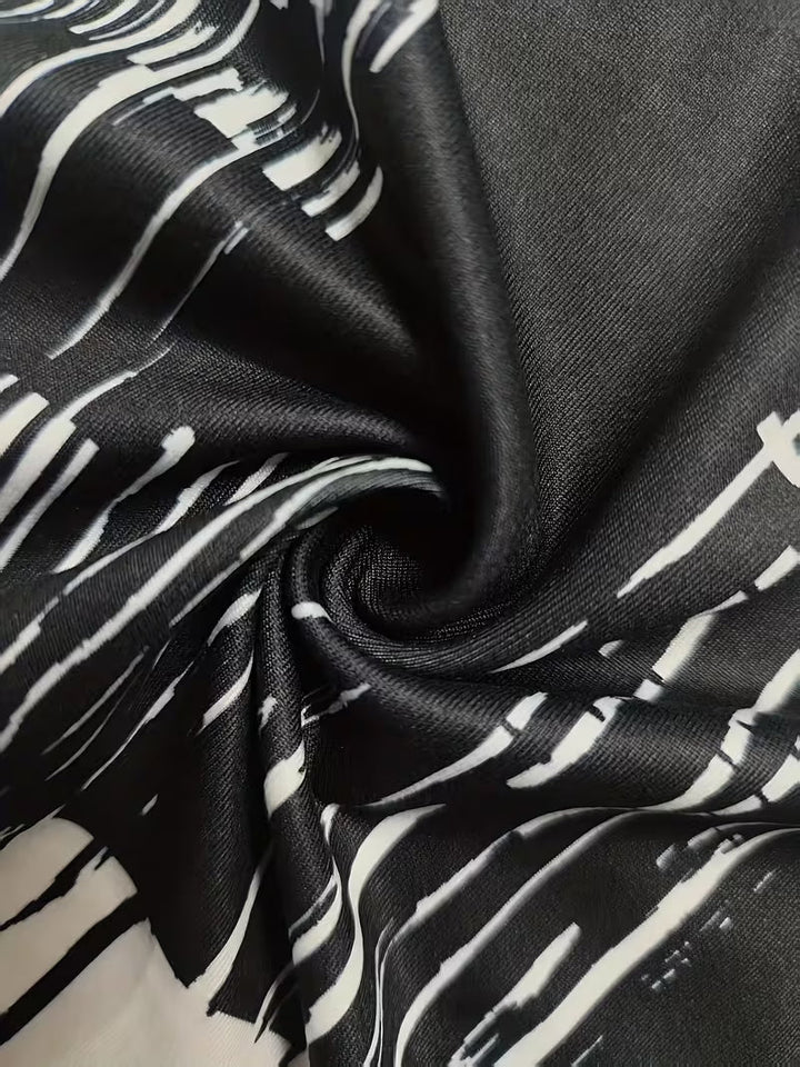 Rosettan - Tricou Elegant cu Guler în V și Mâneci Scurte