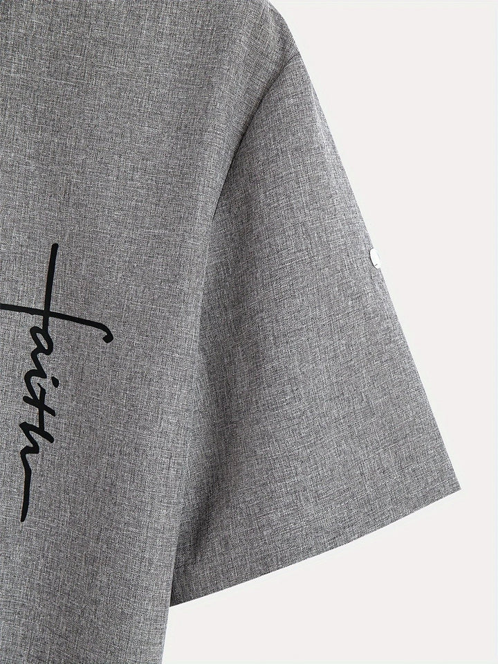 Elliott - Cămașă Elegantă Cu Mâneci Scurte și Guler înalt