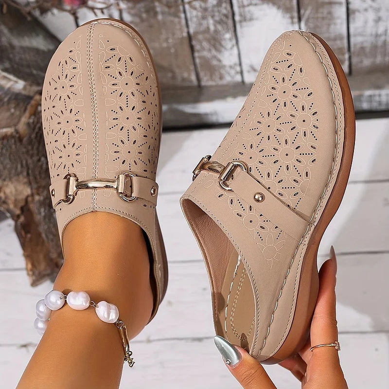 Hailen - Mule Casual Cu Imprimeu Florale Fără Sireturi