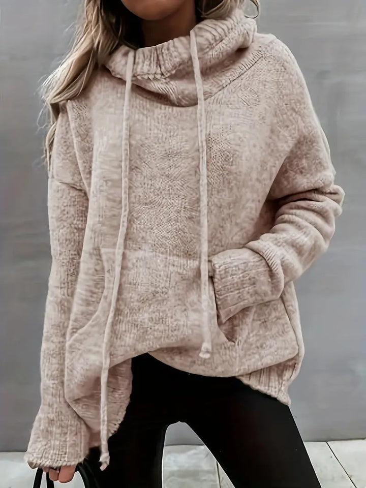 Natala - Pulover Tricotat Cu Buzunar Tip Cangur