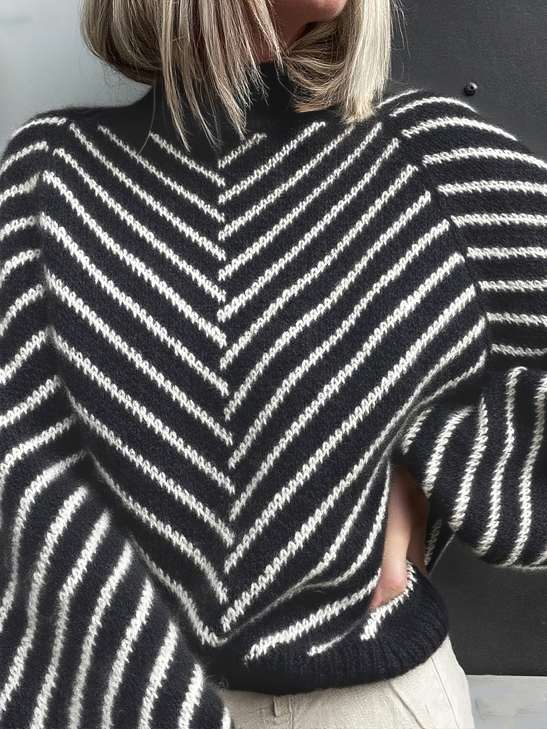 Klarysa - Pulover Casual Cu Mâneci Lungi Din Tricot