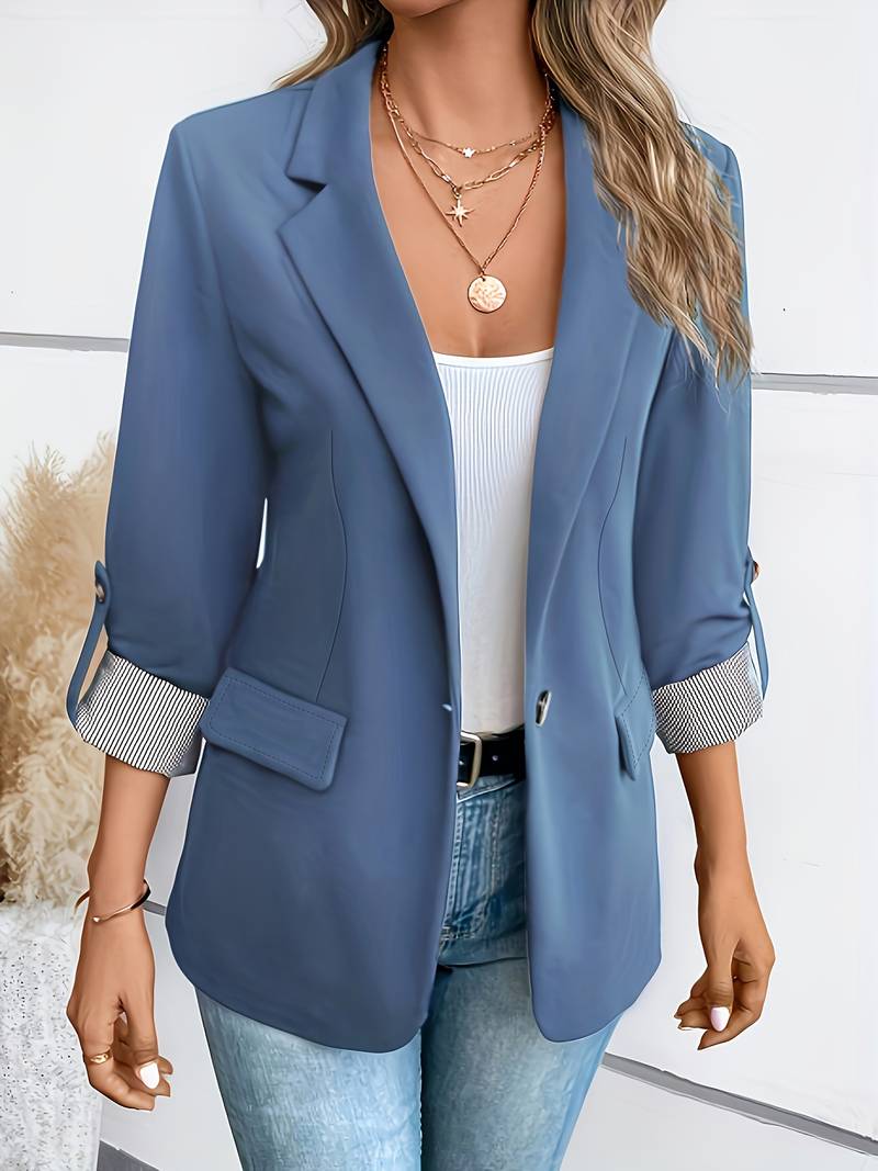 Galiah - Blazer Elegant cu Două rânduri De Nasturi și Guler cu Rever