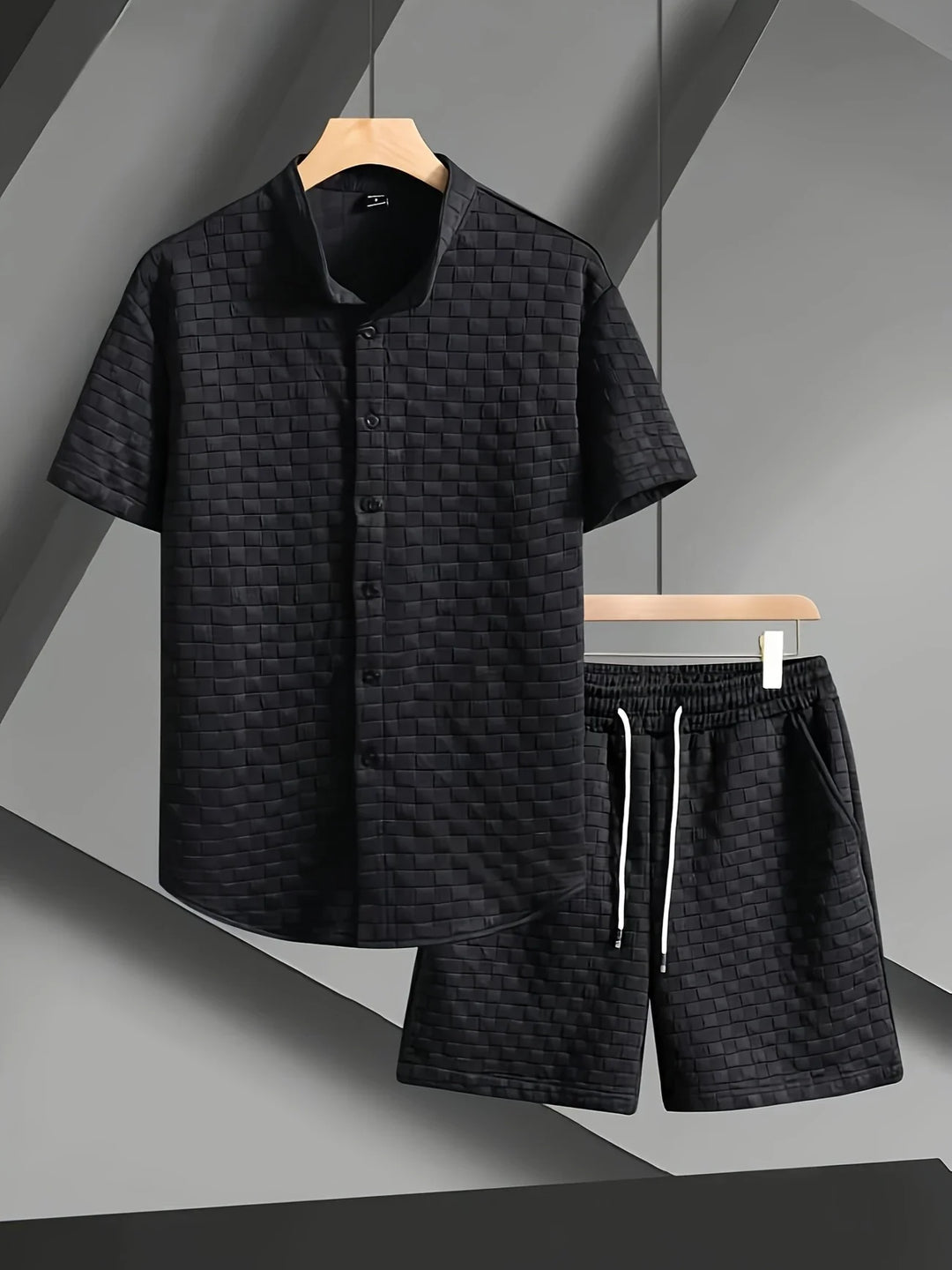 Zane - Set Casual De vară Cu Cămașă Cu Mâneci Scurte și Pantaloni Scurți