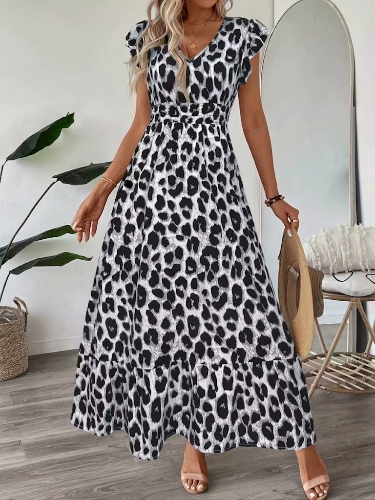 Ranika – Rochie Maxi Fără Mâneci, Cu Decolteu în V
