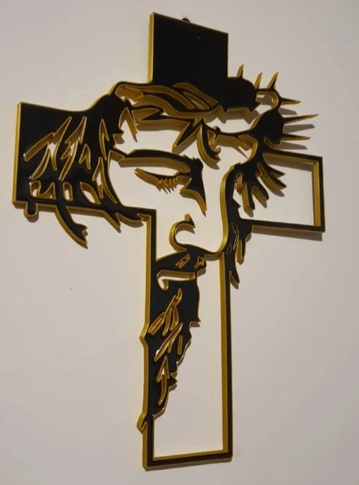ChristCraft - Semn Metalic cu Crucea lui Lisus Decor de Perete cu Lisus