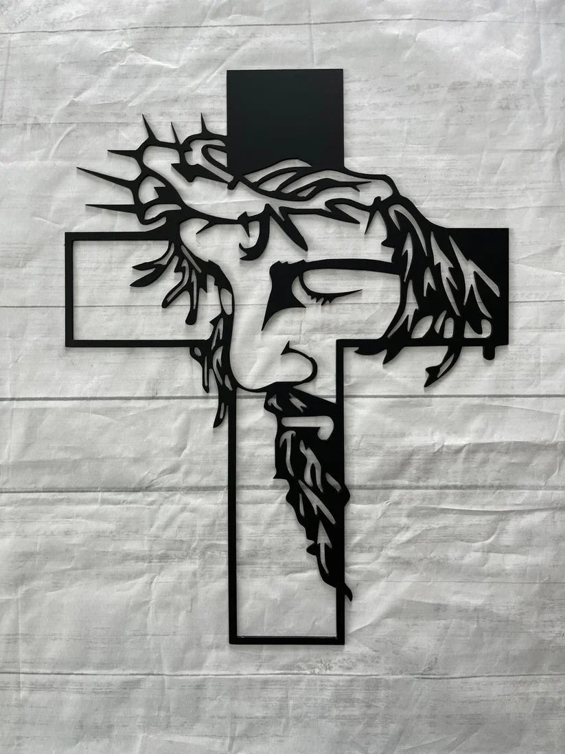 ChristCraft - Semn Metalic cu Crucea lui Lisus Decor de Perete cu Lisus