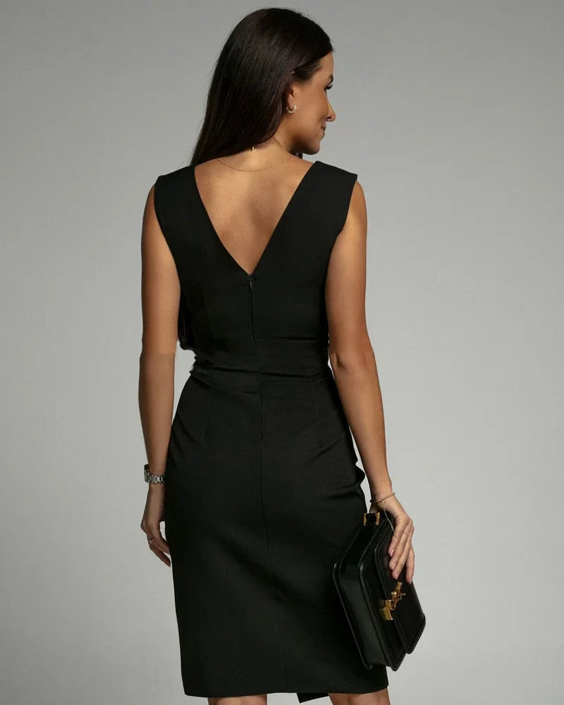 Sumitra - Rochie Mini Elegantă cu Decolteu în V