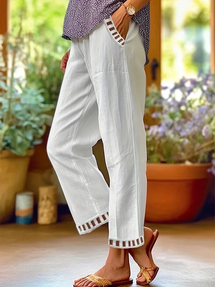 Tracey - Contrastul Trim Pantaloni Tăiați