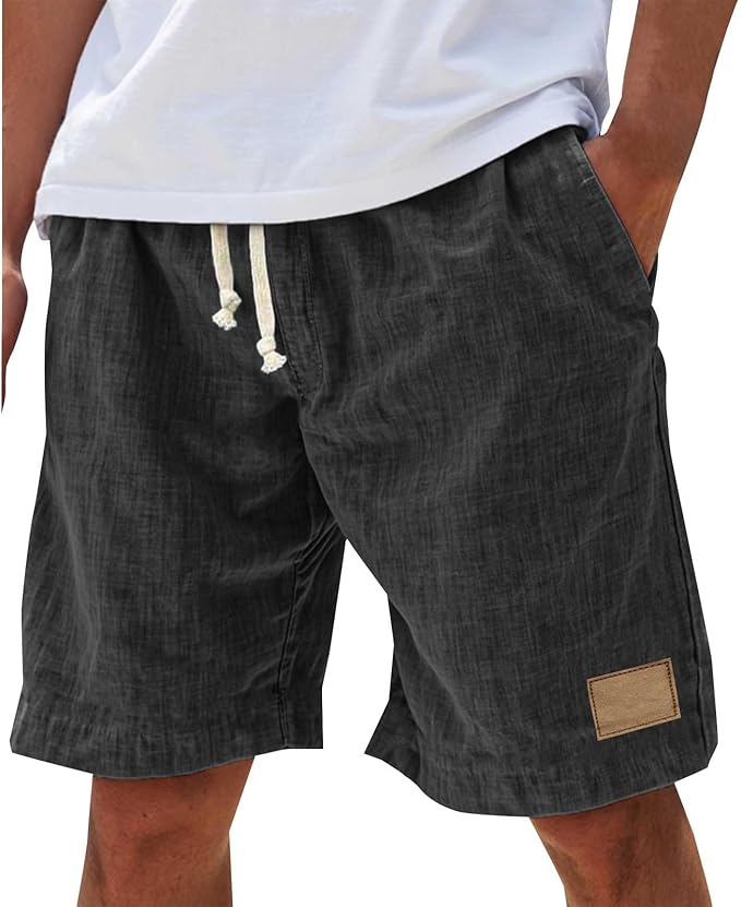 Alonz - Pantaloni Scurți Din in Cu Talie Elastică