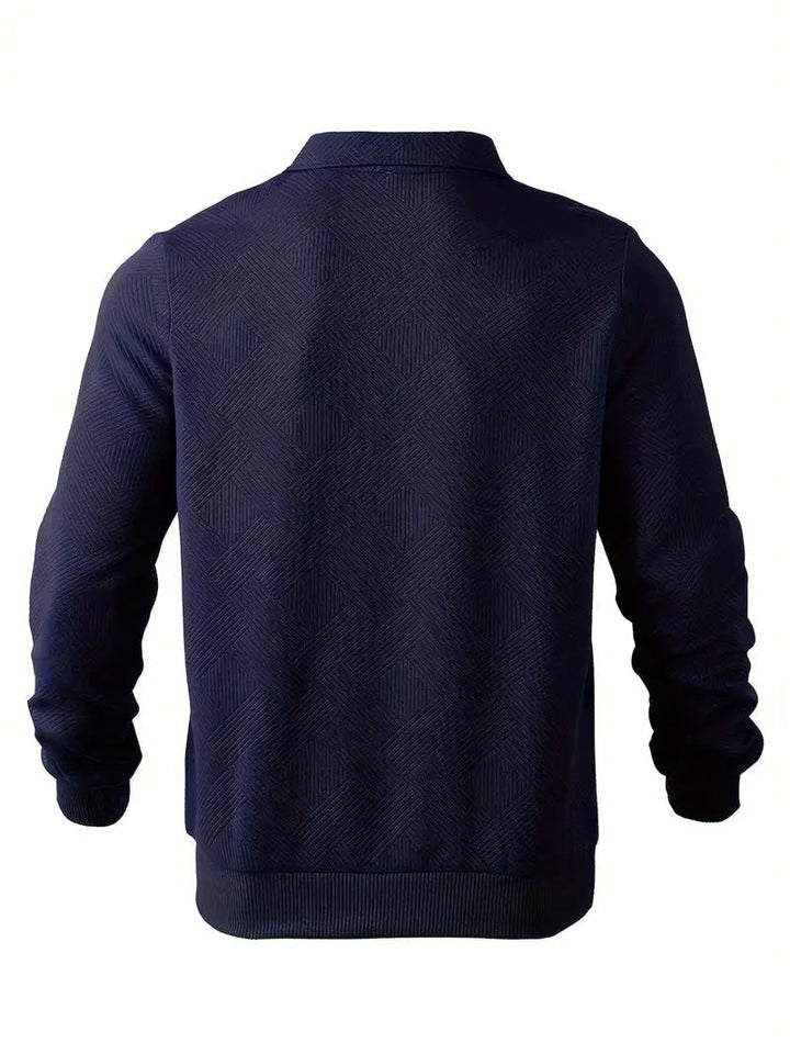 Baldrick - Hanorac Vintage cu Fermoar și Proiectare Geometrică