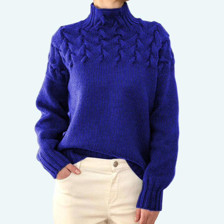 Farrah - Pulover Elegant Cu Guler înalt Tricotat