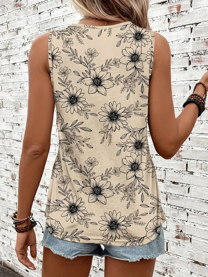Lilou - Top Casual De Vară Cu Imprimeu Floral