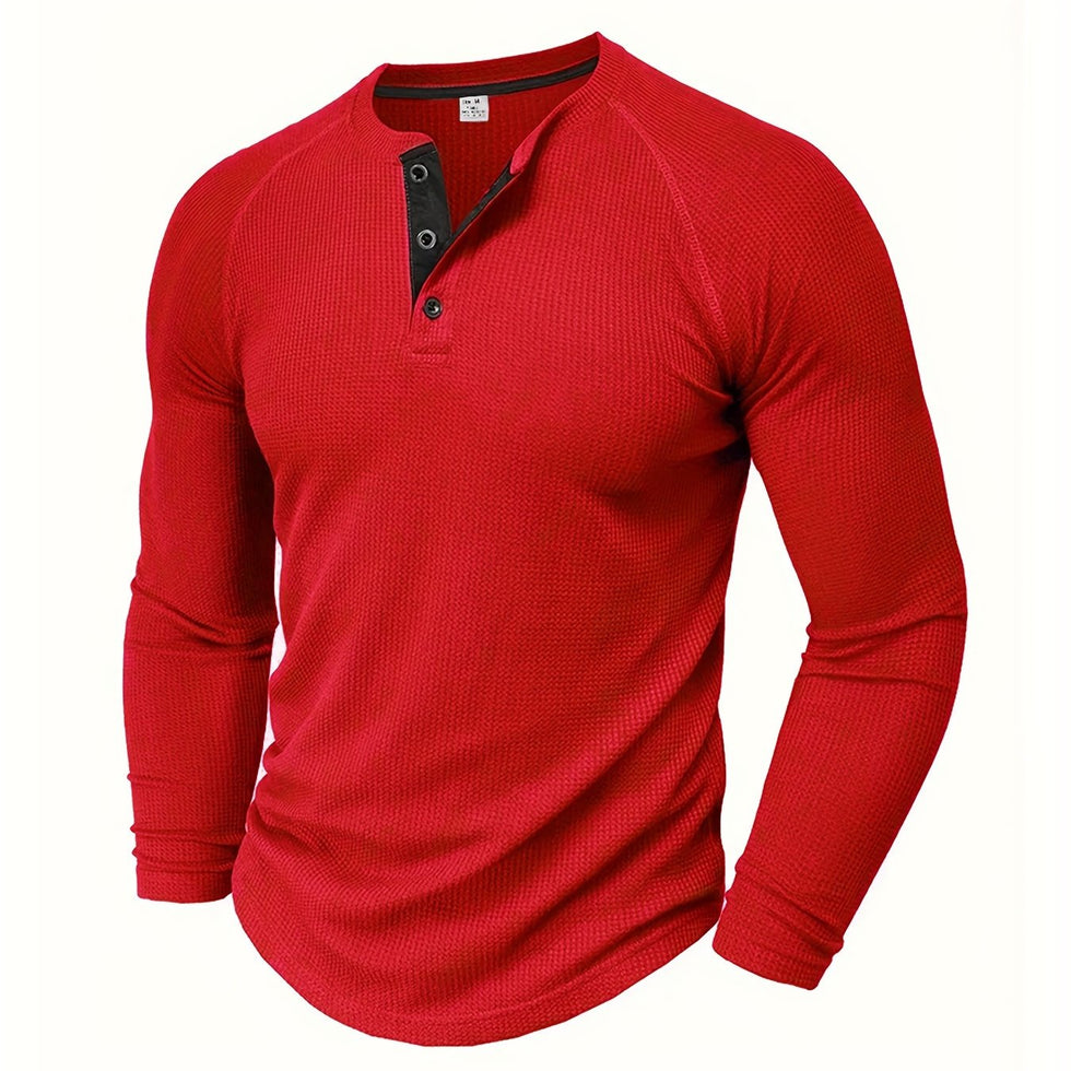 Jarik - Tricou Henley Cu Mâneci Lungi Și Textură