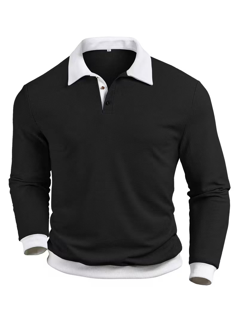 Gennady - Cămașă Din Tricot Texturat Cu Guler Contrastant