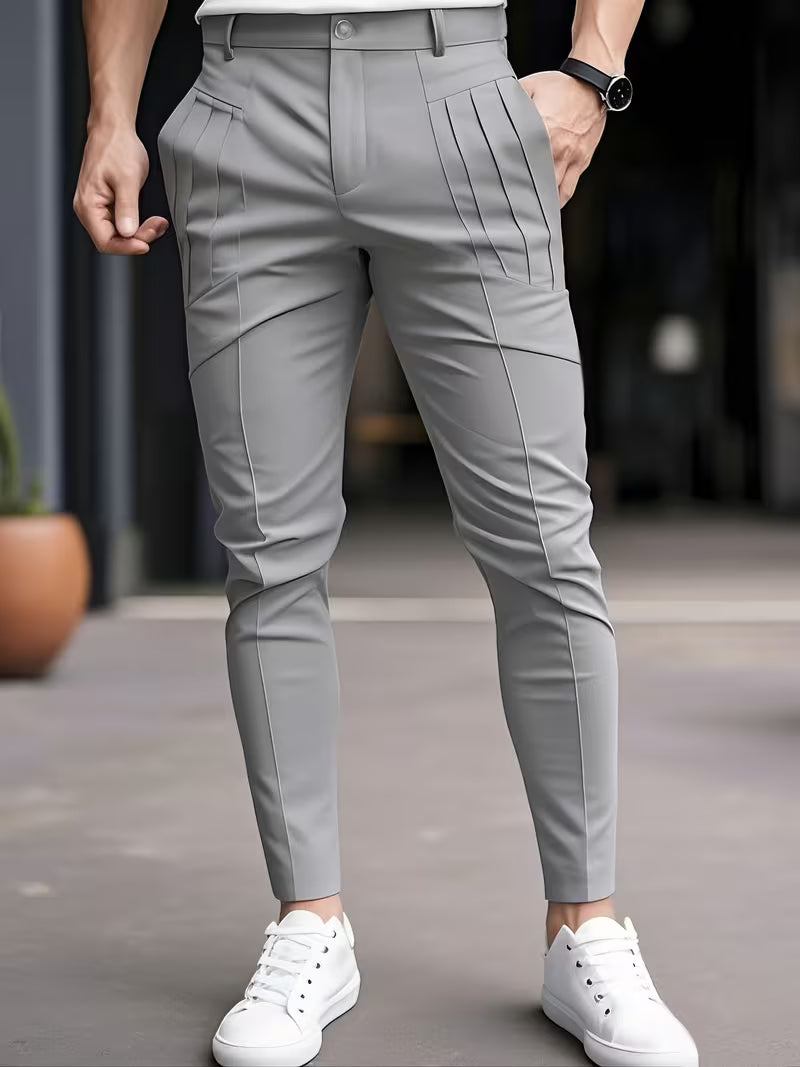 Altmann - Pantaloni cu Buzunare Plisate Croi Slim Fit