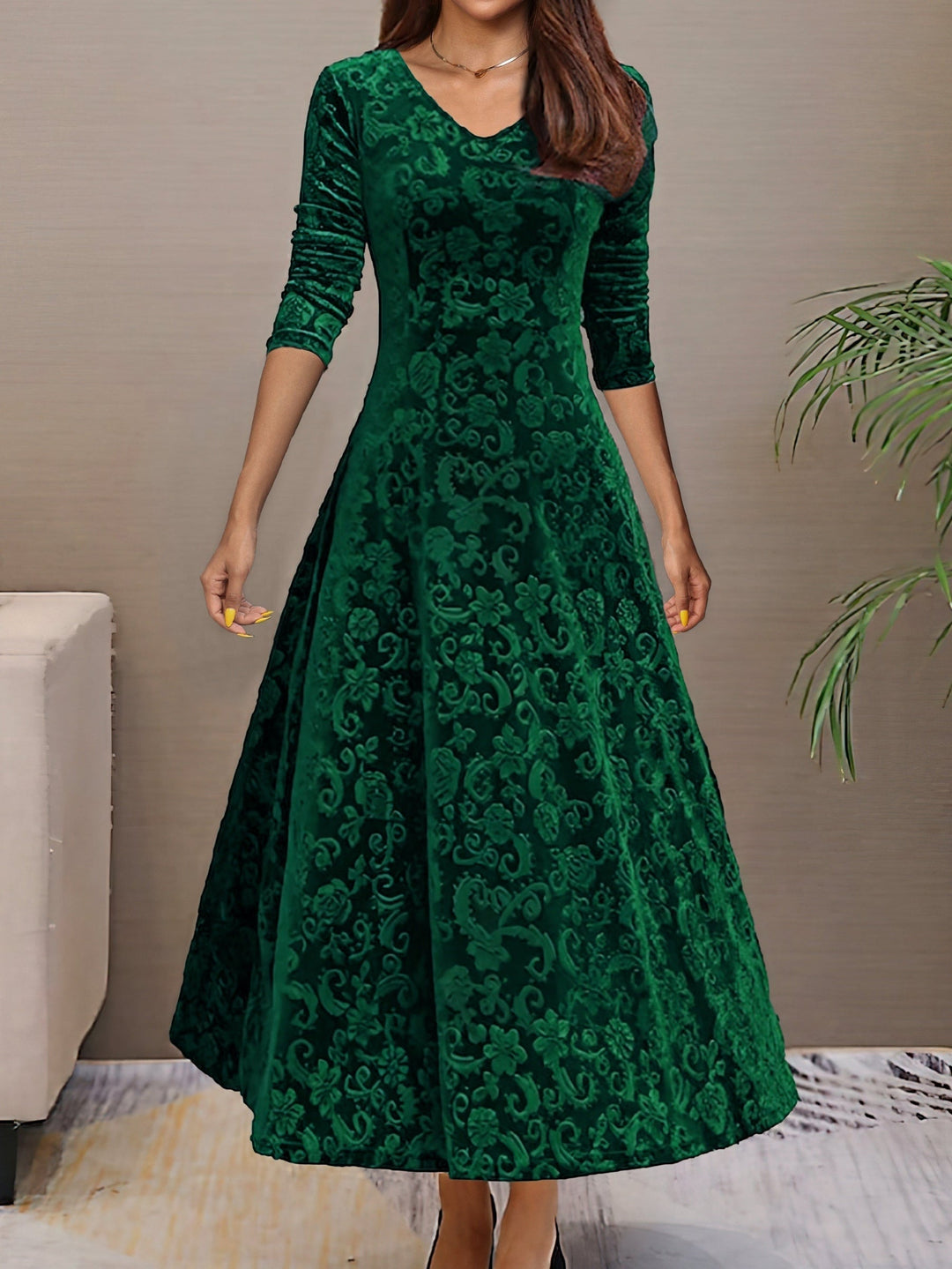 Eluned - Rochie Elegantă De Petrecere Din Catifea