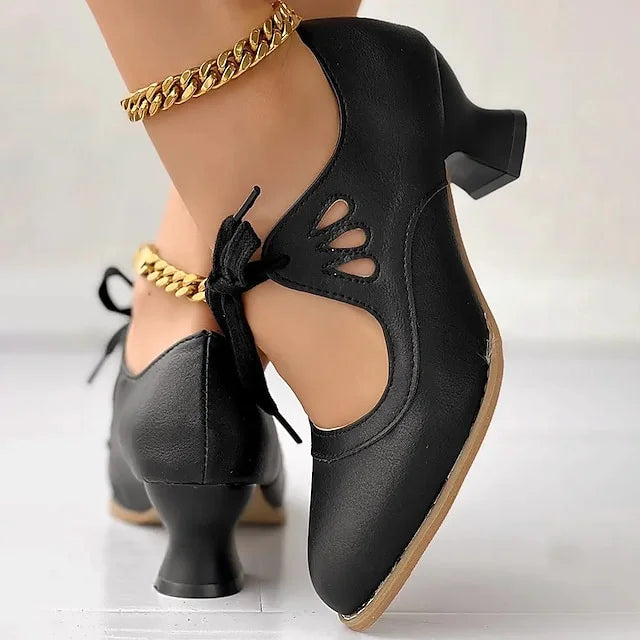 Zydrune - Pantofi cu Toc înalt Din Piele Vintage
