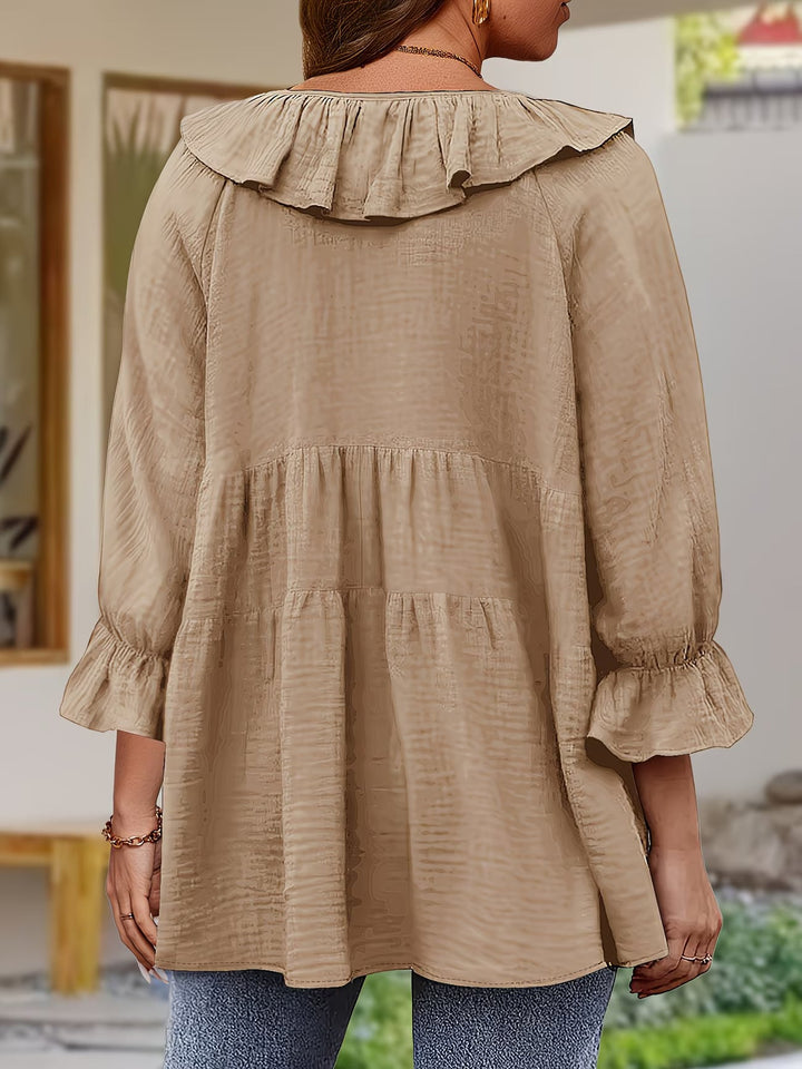Garbine – Bluză Elegantă Cu Volane la Gât