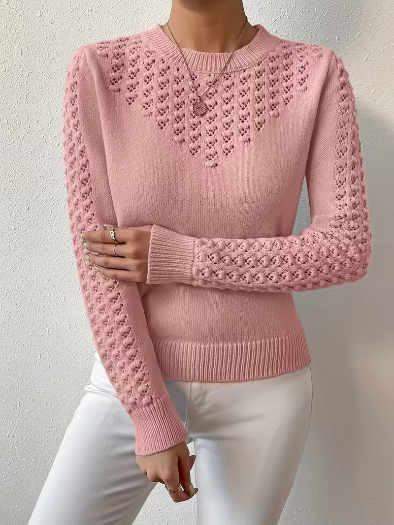 Shannen - Pulover Tricotat Cu Mâneci Lungi