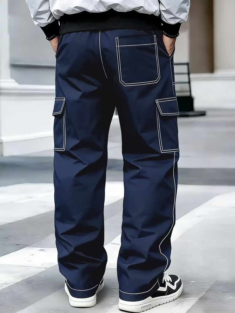 Jamein - Pantaloni Cargo Cu Cusături Contrastante