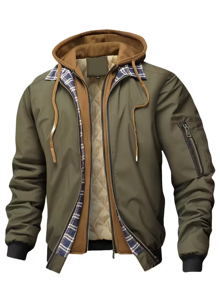 Sylvain - Jachetă Cu Glugă Si Fermoar, In Stilul Forțele Aeriene