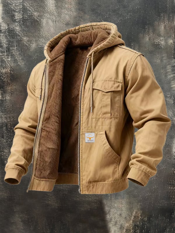 Riccardo - Jacheta Retro Cu Glugă și Buzunar