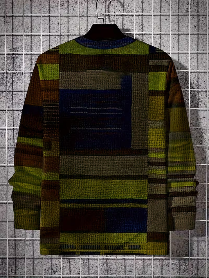 Kellan - Cămașă Cu Mâneci Lungi Și Imprimeu Geometric În Stil Patchwork