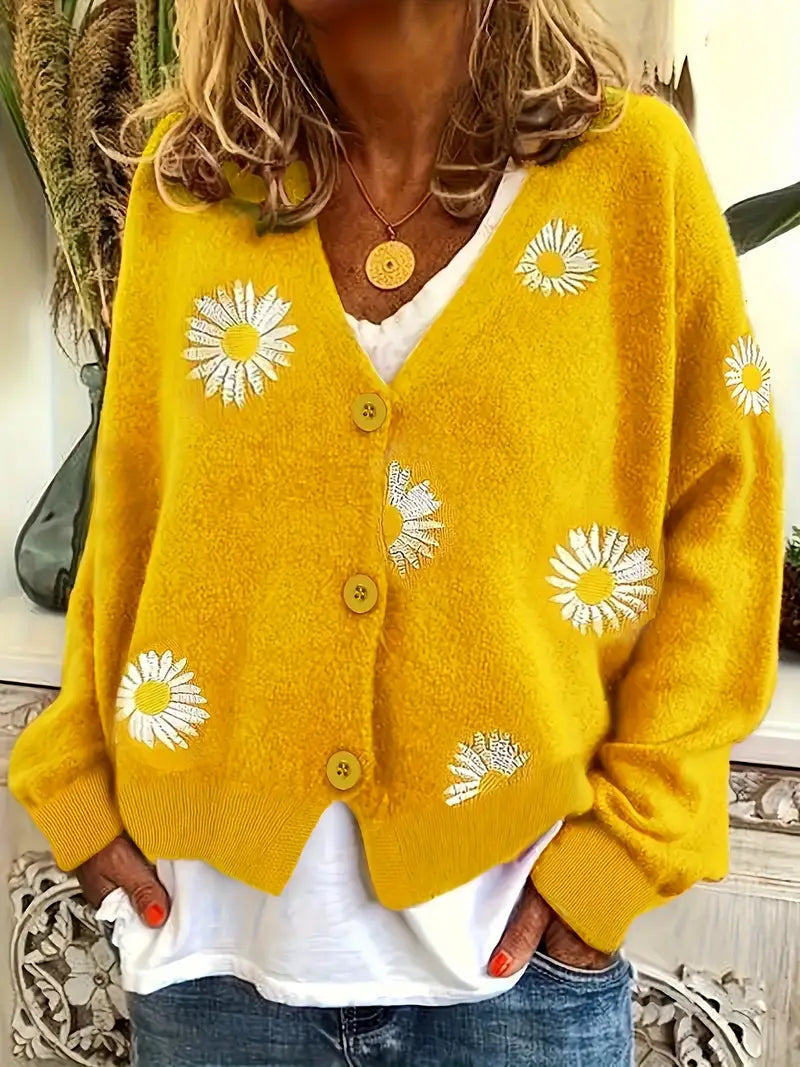 Korina - Cardigan Elegant Cu Mâneci Lungi și Nasturi