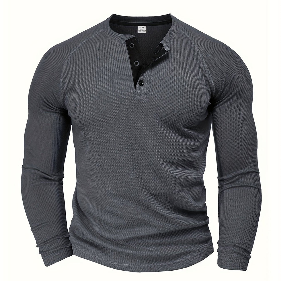 Jarik - Tricou Henley Cu Mâneci Lungi Și Textură