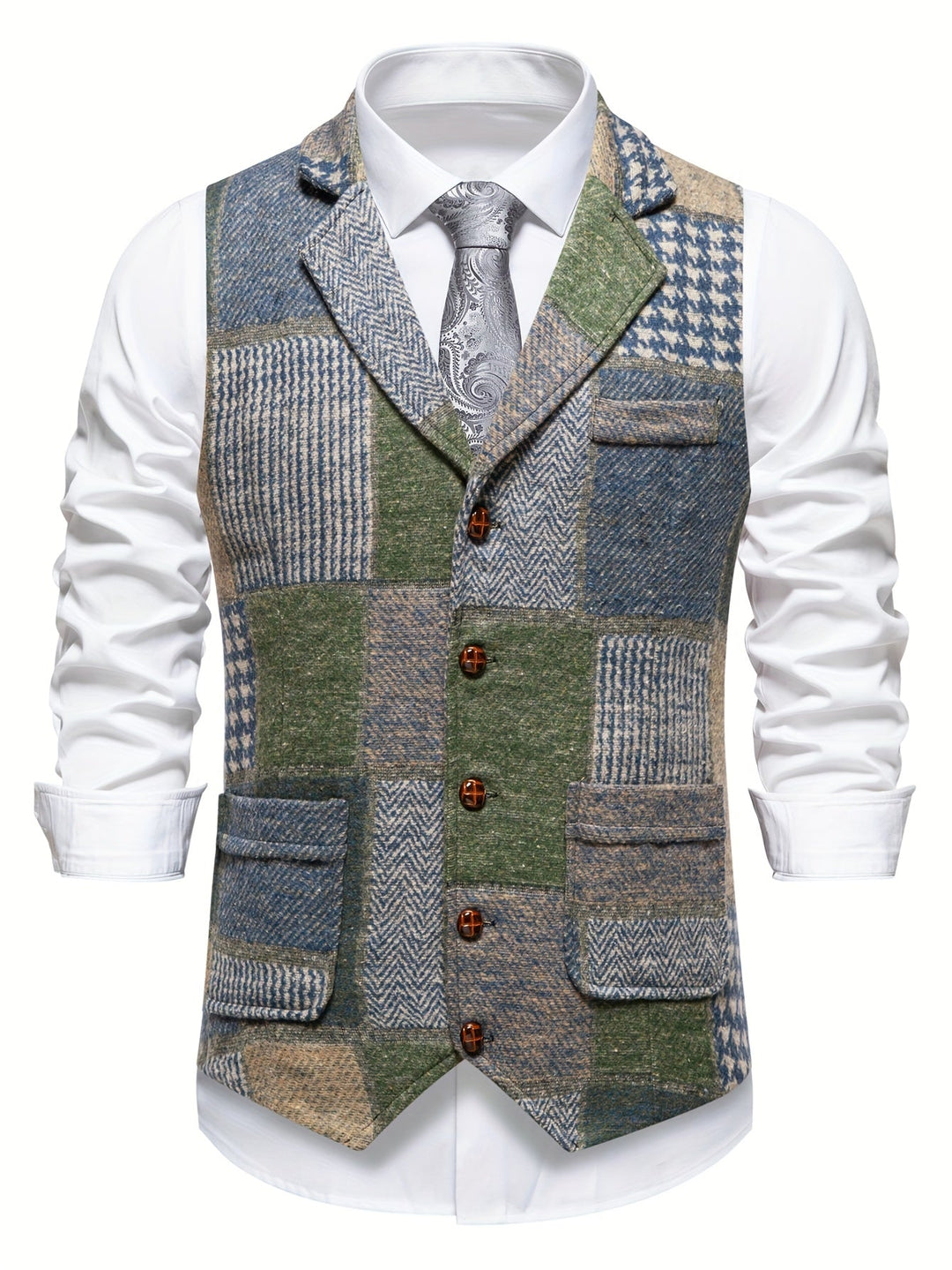 Saverse - Vestă Din Tweed Cu Modelul în Zig Zag