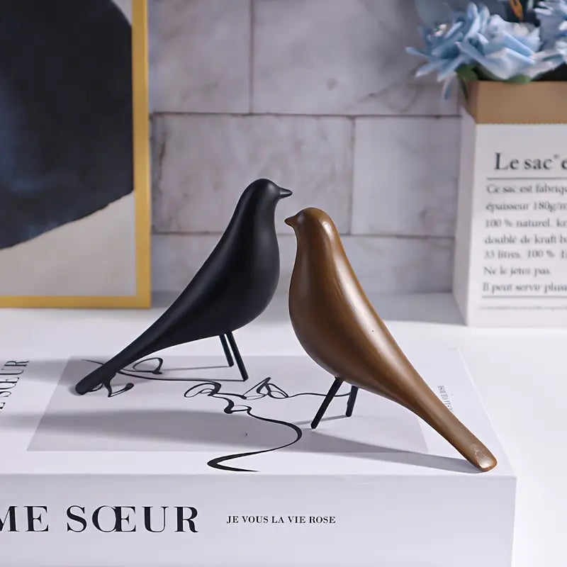 DecoPerch - Setează De Statuete Abstracte Art Deco cu păsări