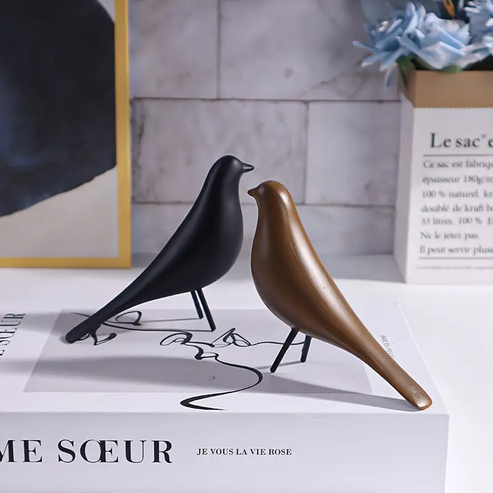 DecoPerch - Setează De Statuete Abstracte Art Deco cu păsări