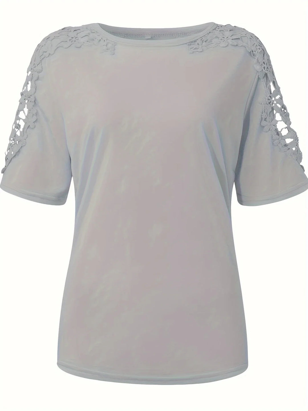 Ancuta - Elegant Vara Mânecă Scurtă Tricou Cu Dantelă