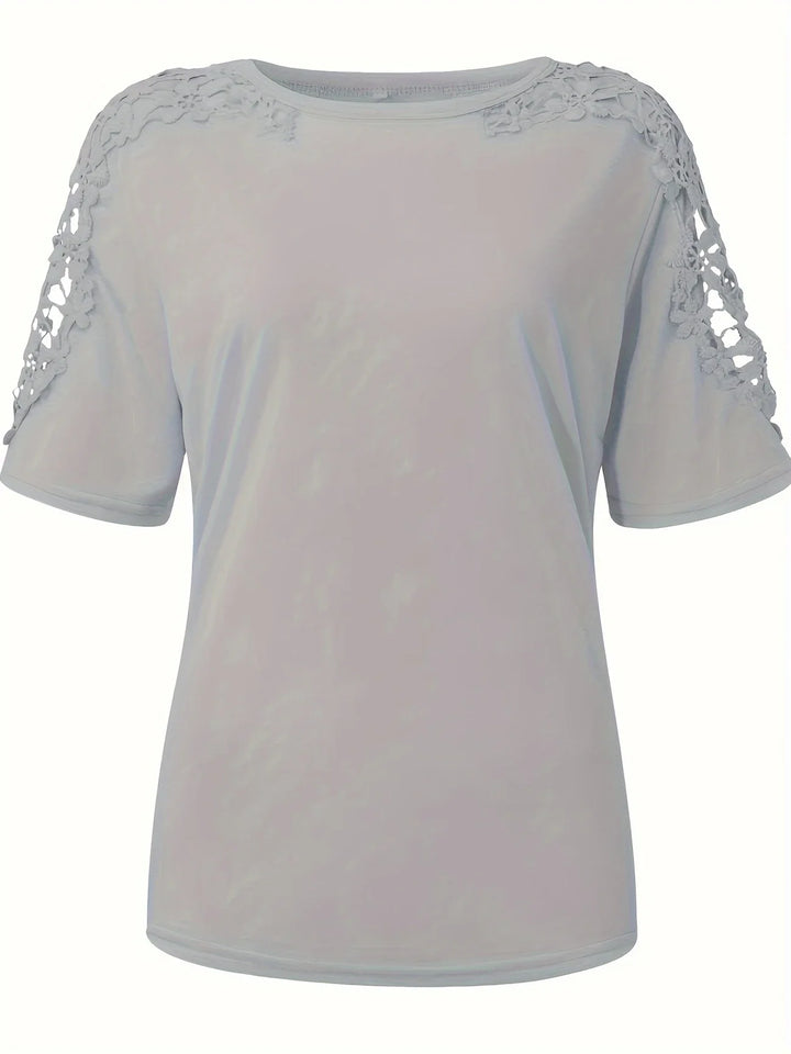 Ancuta - Elegant Vara Mânecă Scurtă Tricou Cu Dantelă