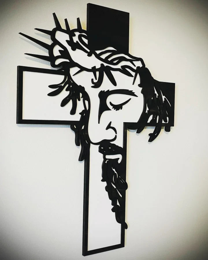 ChristCraft - Semn Metalic cu Crucea lui Lisus Decor de Perete cu Lisus