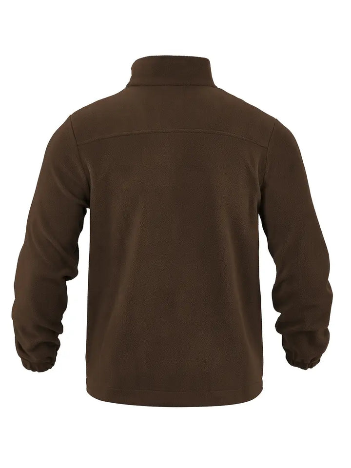 Barron - Jachetă Casual Din Fleece Cu Fermoar și Buzunar
