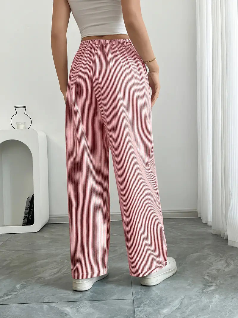 Alina - Pantaloni Eleganți cu Dungi și Buzunare