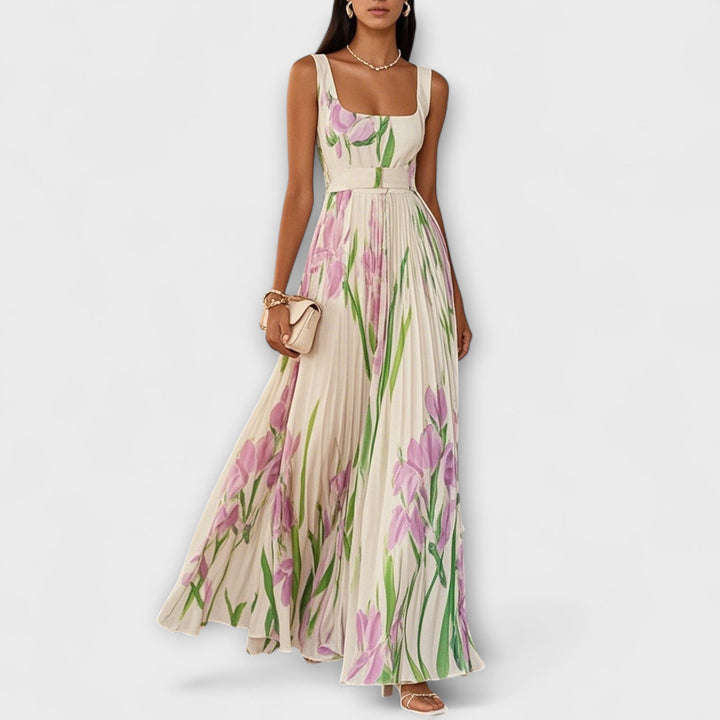 Tressa - Rochie Elegantă Fără Mâneci, Cu Imprimeu Floral