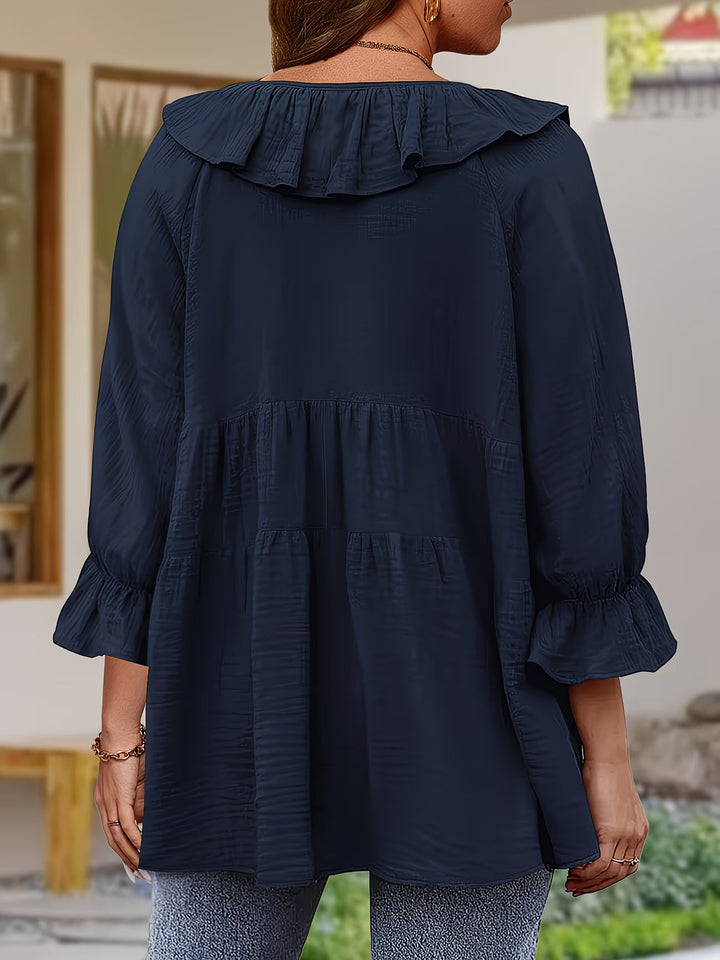 Garbine – Bluză Elegantă Cu Volane la Gât