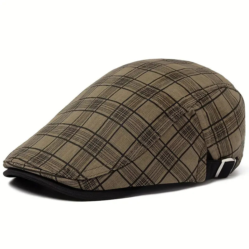 Zared - Beretă Vintage Ajustabilă cu Model în Carouri