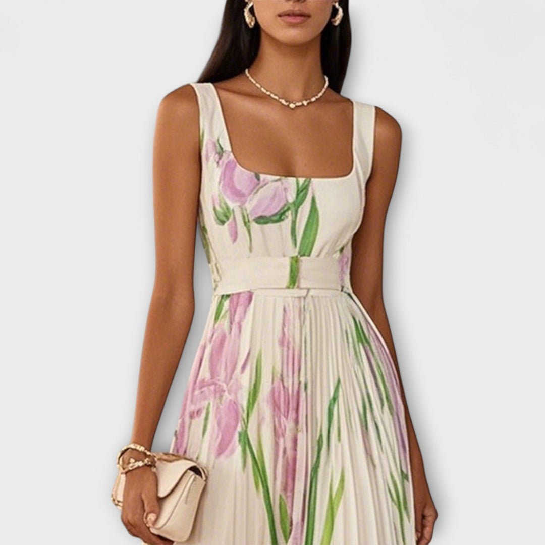 Tressa - Rochie Elegantă Fără Mâneci, Cu Imprimeu Floral