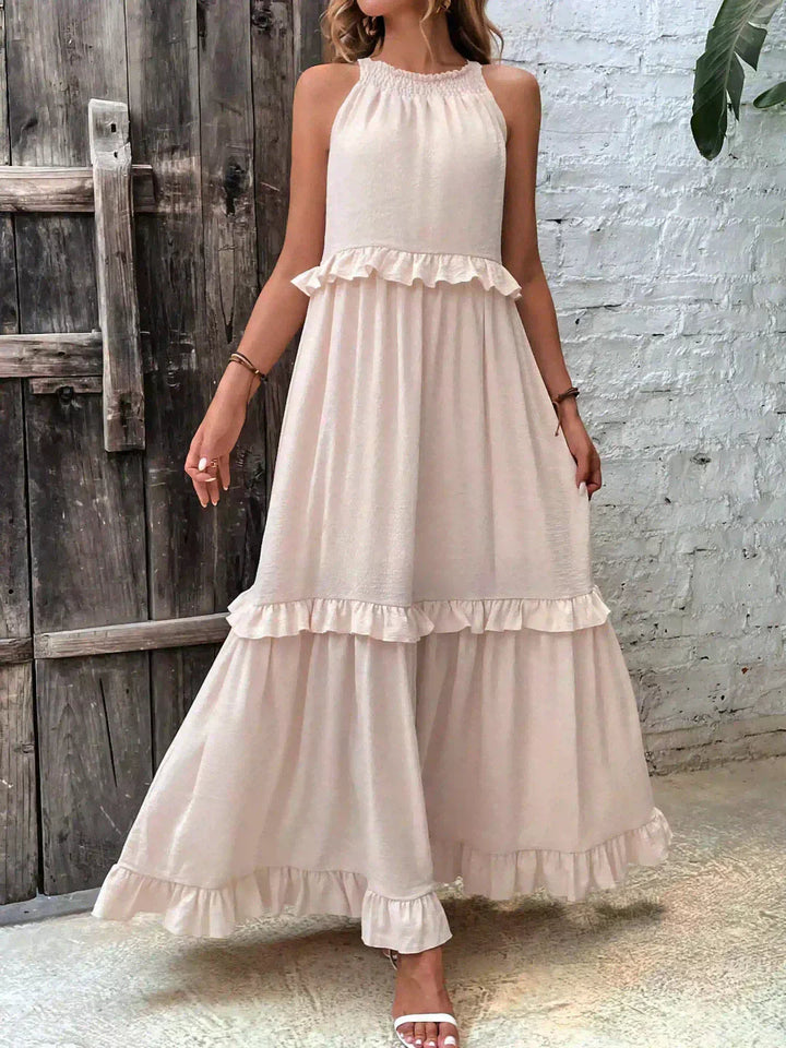 Hayley - Rochie Elegantă Fără Mâneci Cu Volane